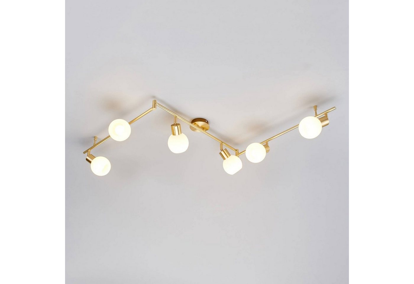 Lindby Deckenleuchten Elaina, Metall, Gold / Messing IP20, 6 x 4 W LED – Bild 4 von 5