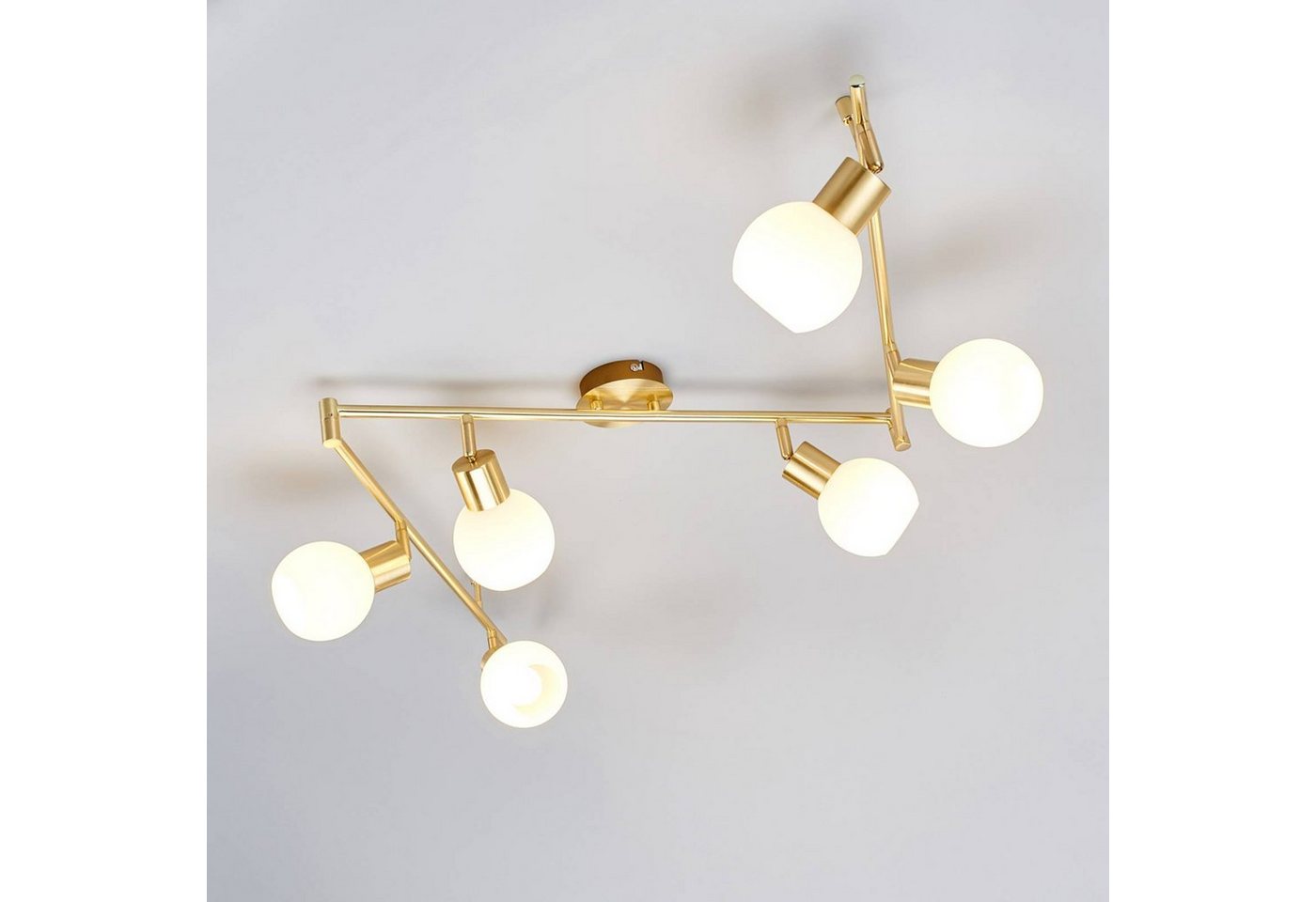 Lindby Deckenleuchten Elaina, Metall, Gold / Messing IP20, 6 x 4 W LED – Bild 5 von 5