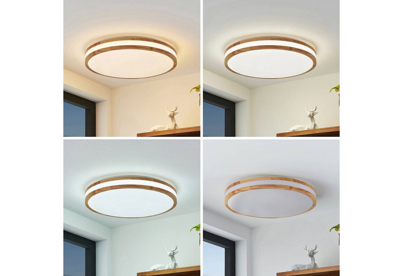 Lindby Deckenleuchten Emiva, Enthalten, LED 30 W gesamt, Farbwechsel warmweiß / tageslicht – Bild 4 von 5