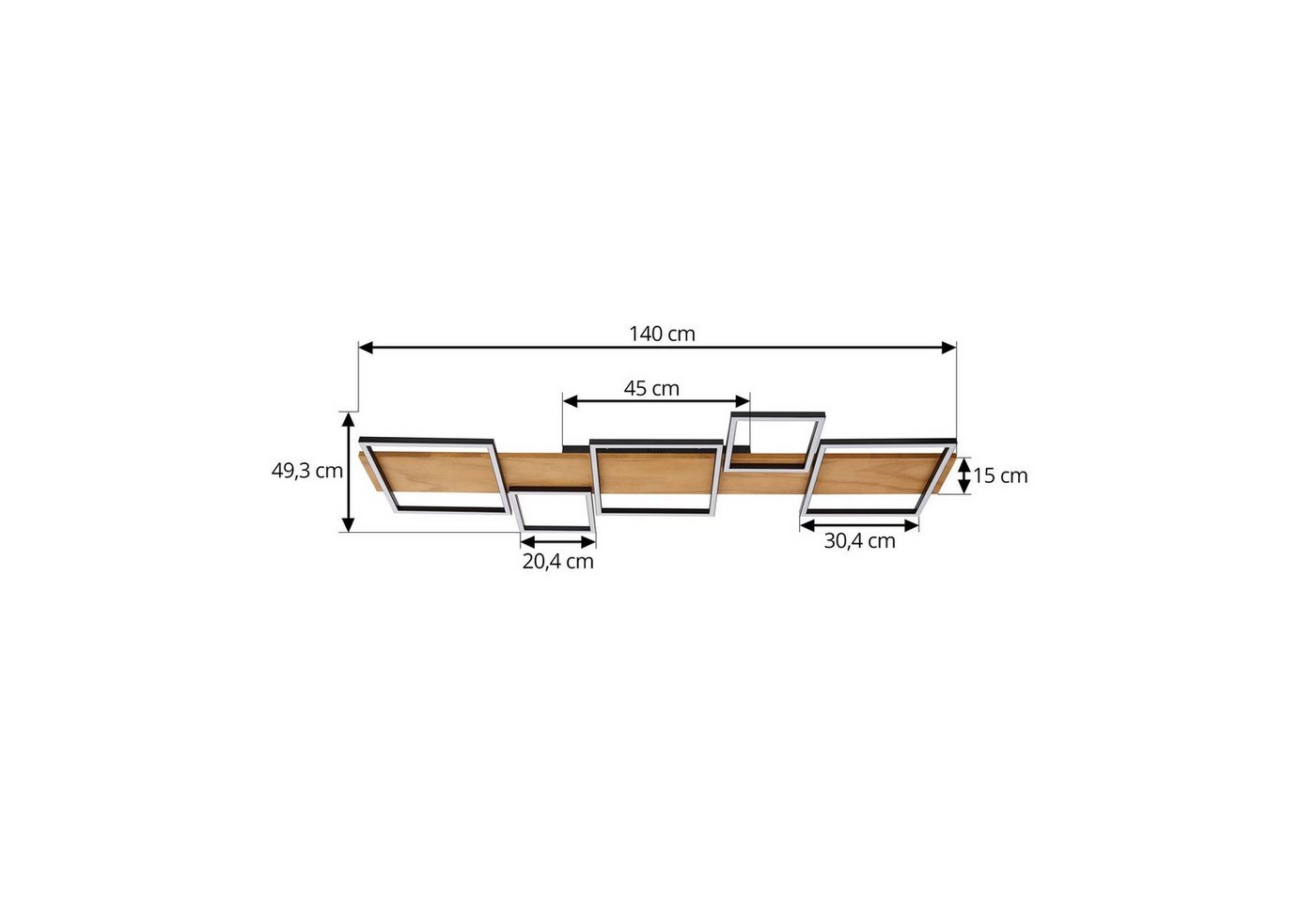 Lindby Deckenleuchten Galad, Enthalten, LED 51,6 W gesamt, warmweiß – Bild 5 von 5