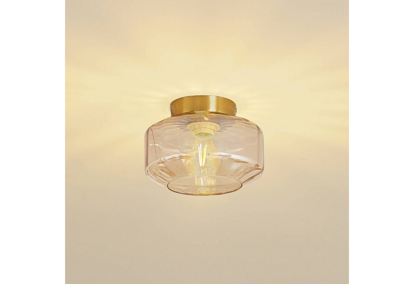 Lindby Deckenleuchten Hildur, Glas Creme IP20, 1 x 15 W LED – Bild 2 von 5