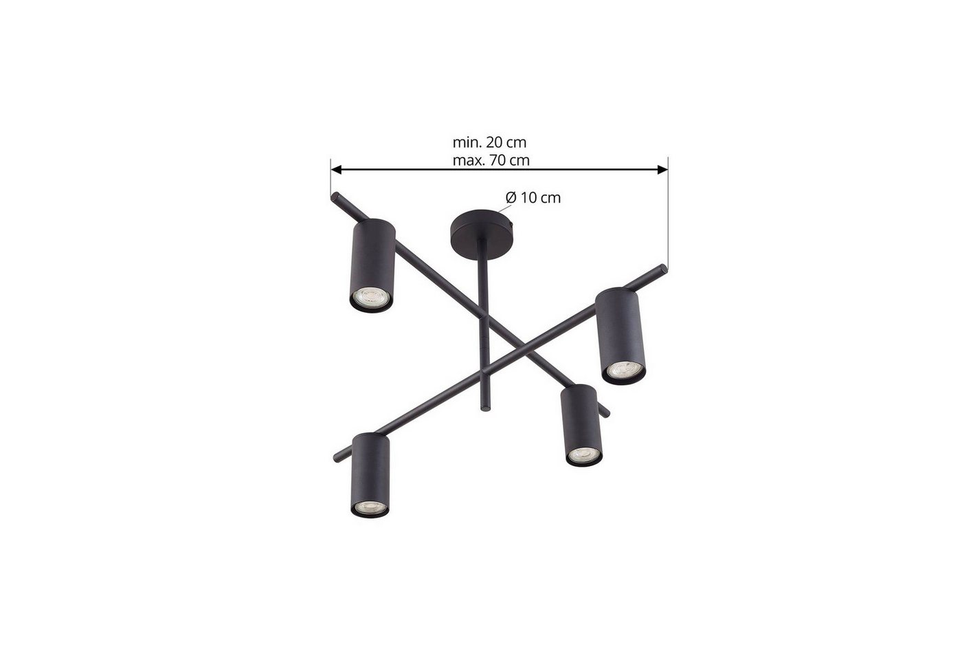 Lindby Deckenleuchten Marilou, Metall, Schwarz IP20, 1 x 10 W LED – Bild 5 von 5