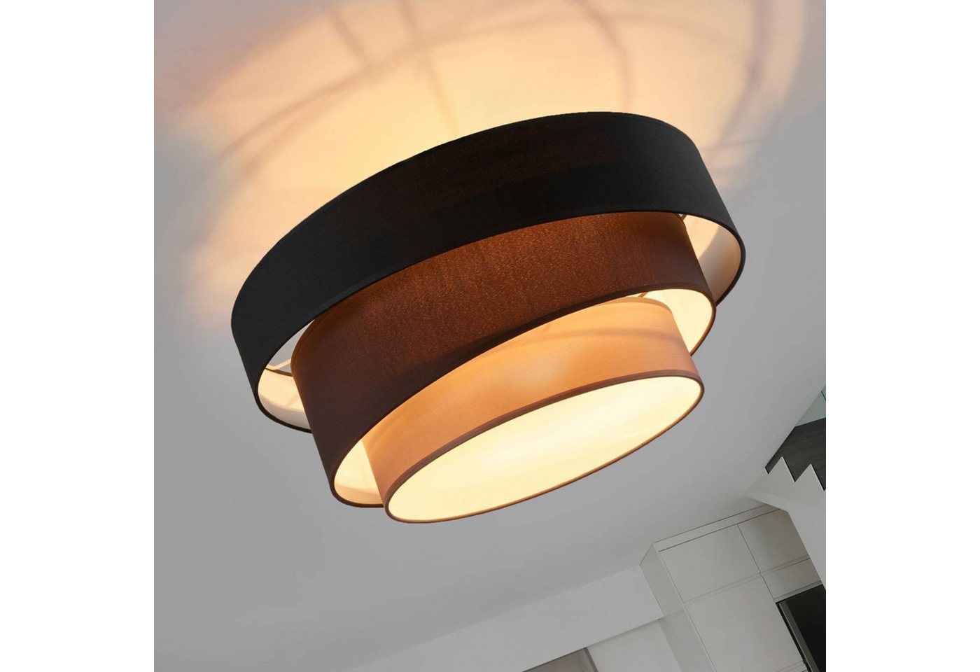 Lindby Deckenleuchten Melia, Schwarz IP20, 3 x 60 W – Bild 3 von 5