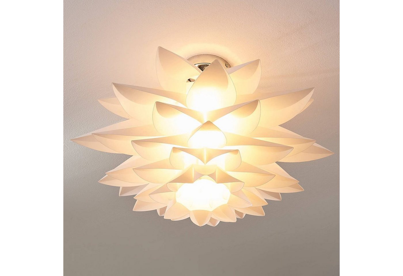 Lindby Deckenleuchten Rimon, Kunststoff Weiß IP20, 1 x 60 W – Bild 4 von 5