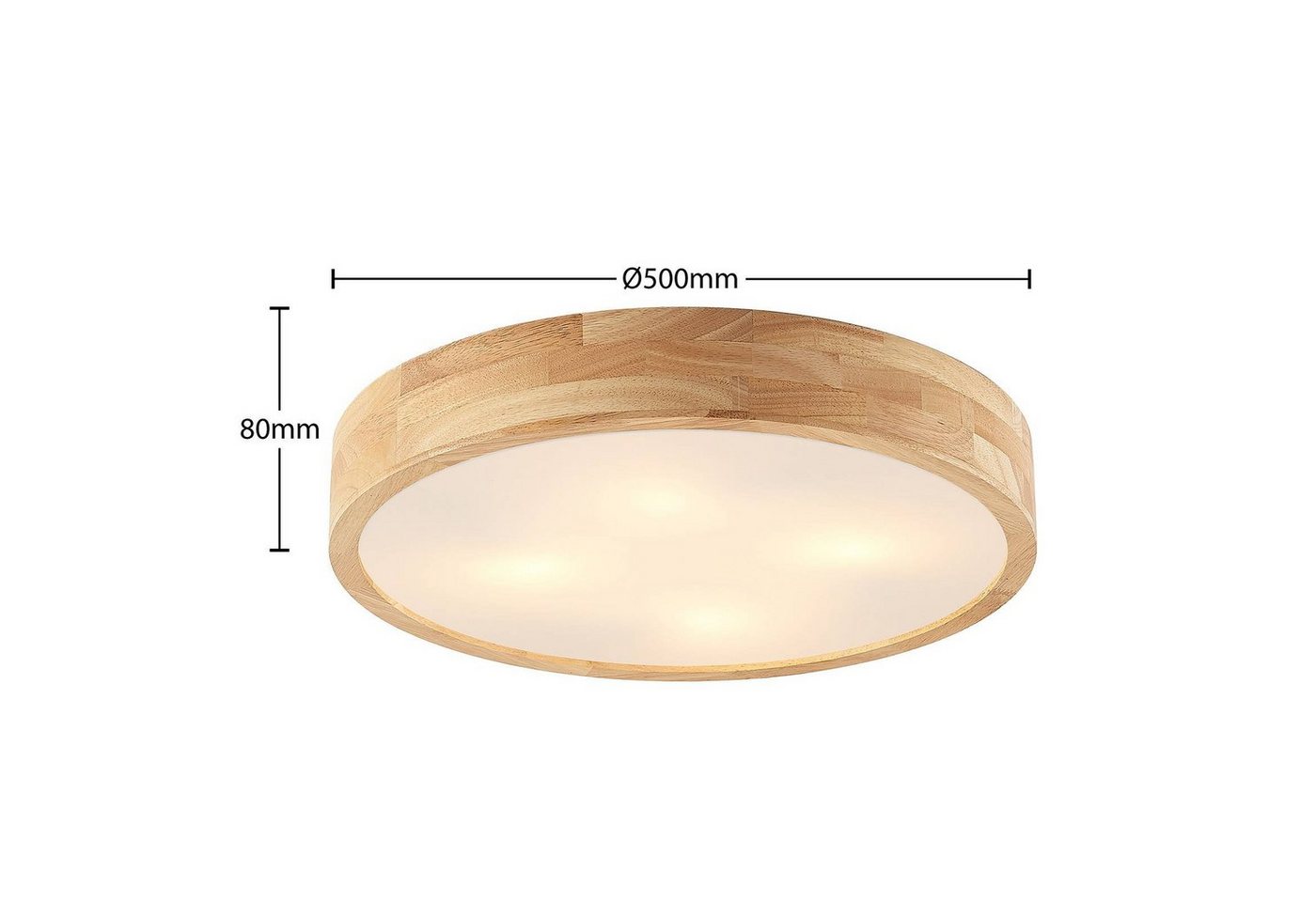 Lindby Deckenleuchten Tanju, Holz IP20, 4 x 15 W LED – Bild 5 von 5
