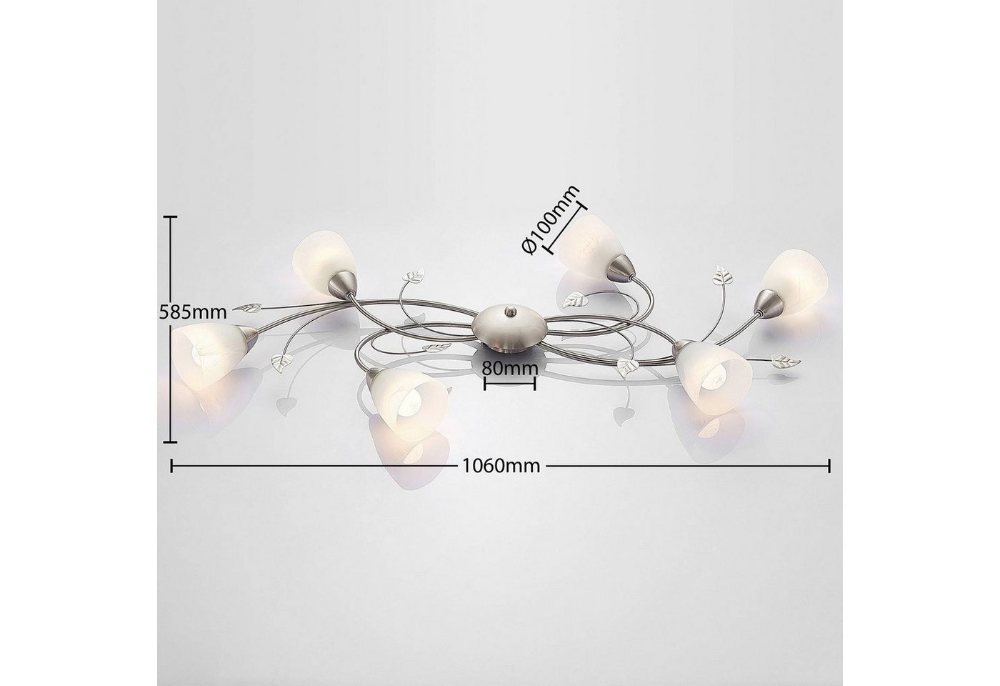 Lindby Deckenleuchten Yannie, Metall, Alu IP20, 6 x 4,5 W LED – Bild 5 von 5