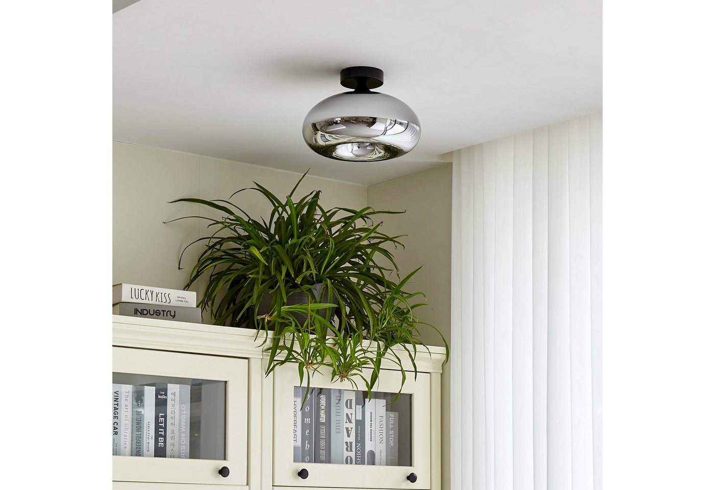 Lindby Deckenleuchten Zehra, Glas Schwarz IP20, 1 x 15 W LED – Bild 3 von 5