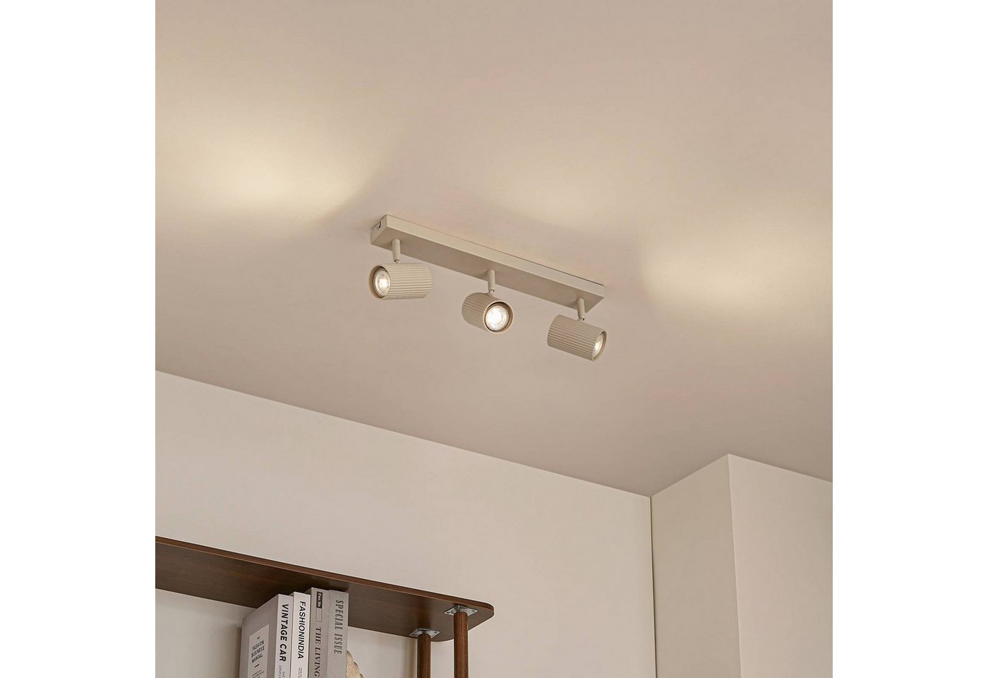 Lindby Deckenstrahler Kardis, Metall, Creme IP20, 3 x 10 W LED – Bild 3 von 5