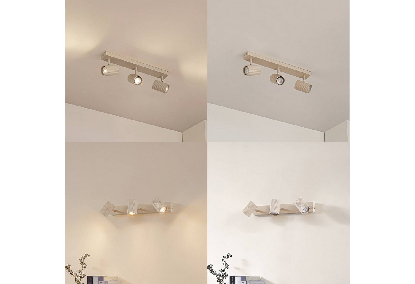 Lindby Deckenstrahler Kardis, Metall, Creme IP20, 3 x 10 W LED – Bild 4 von 5