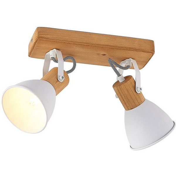 Lindby Deckenstrahler Merela, Holz IP20, 2 x 20 W