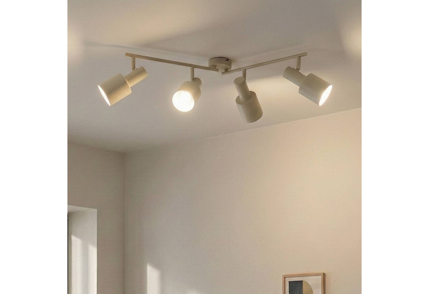 Lindby Deckenstrahler Ovelia, Metall, Creme IP20, 4 x 15 W LED – Bild 2 von 5