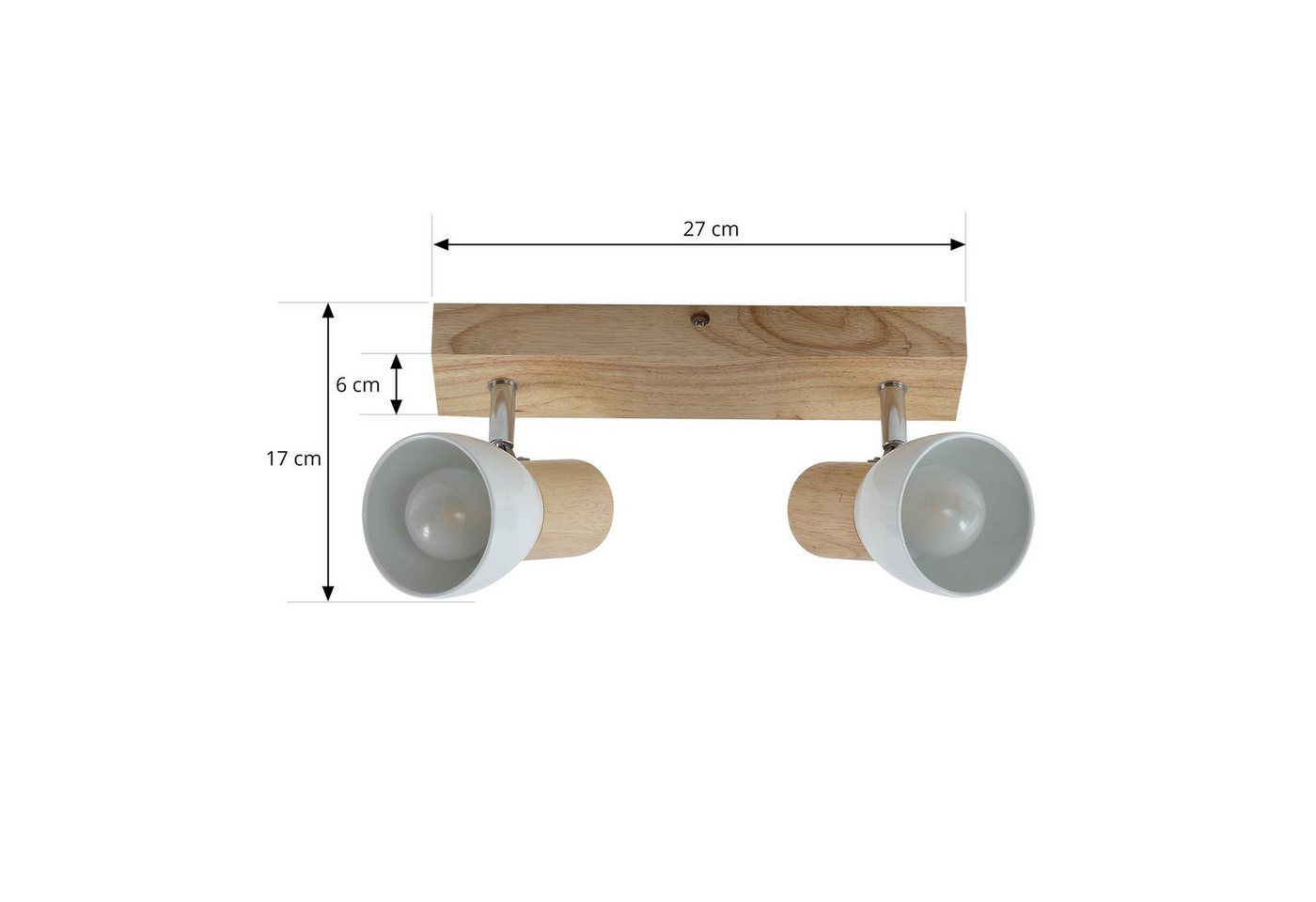 Lindby Deckenstrahler Thorin, Holz IP20, 2 x 40 W – Bild 4 von 5