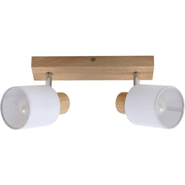 Lindby Deckenstrahler Wanessa, Holz IP20, 2 x 10 W LED