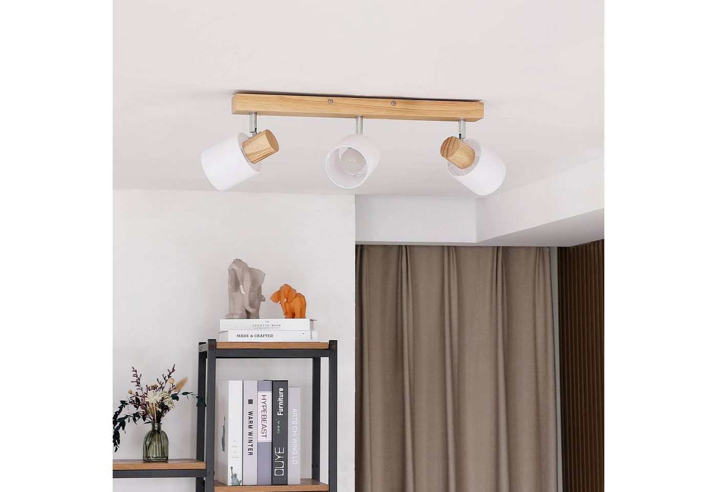 Lindby Deckenstrahler Wanessa, Holz IP20, 3 x 10 W LED – Bild 3 von 5