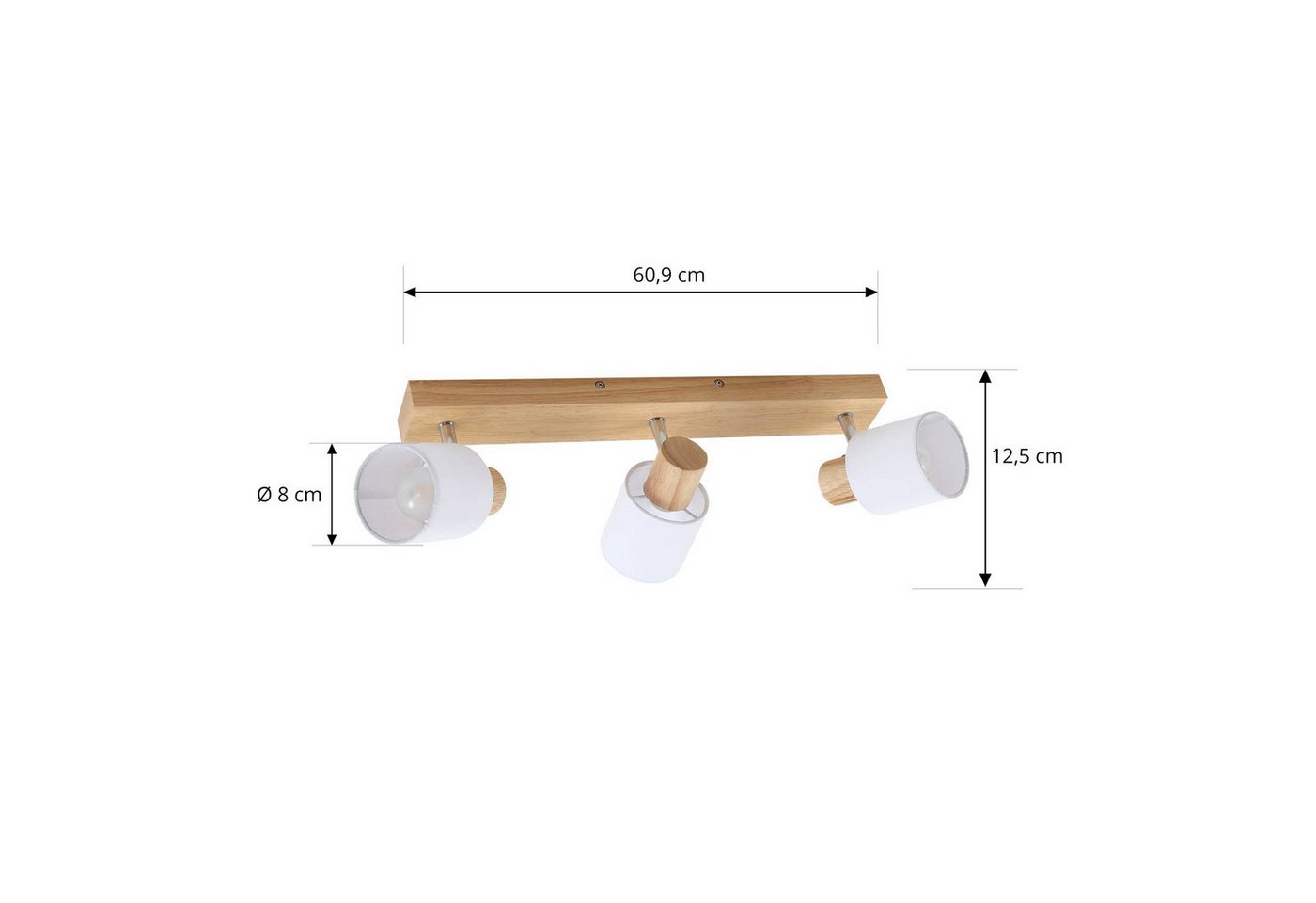 Lindby Deckenstrahler Wanessa, Holz IP20, 3 x 10 W LED – Bild 4 von 5