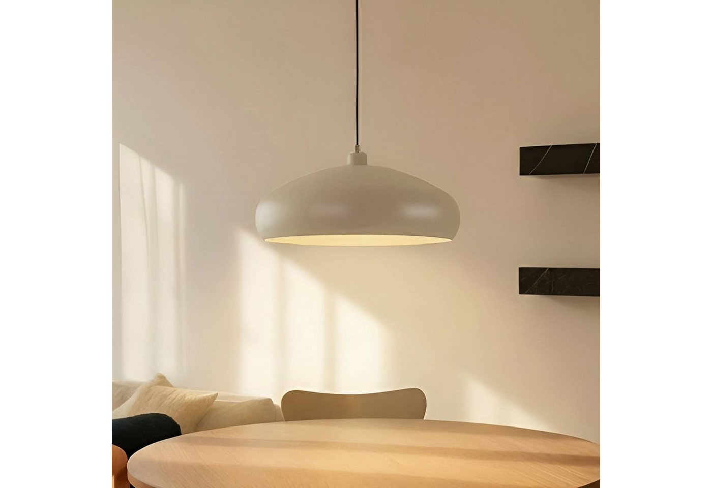Lindby Hängeleuchte Elover, Metall, Creme IP20, 1 x 15 W LED – Bild 2 von 5