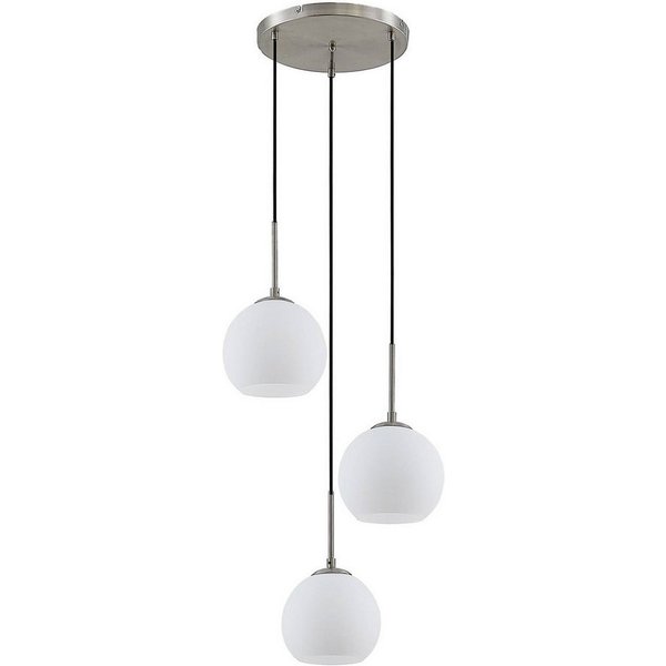 Lindby Hängeleuchte Jurian, Glas Weiß IP20, 3 x 15 W LED
