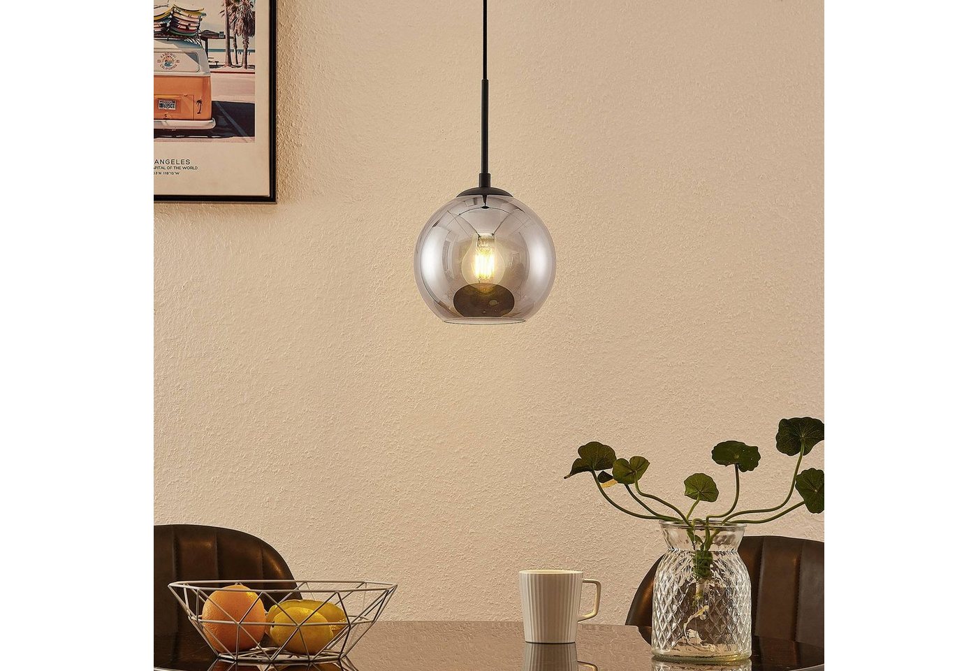 Lindby Hängeleuchte Jurian, Metall, Alu IP20, 1 x 15 W LED – Bild 3 von 5