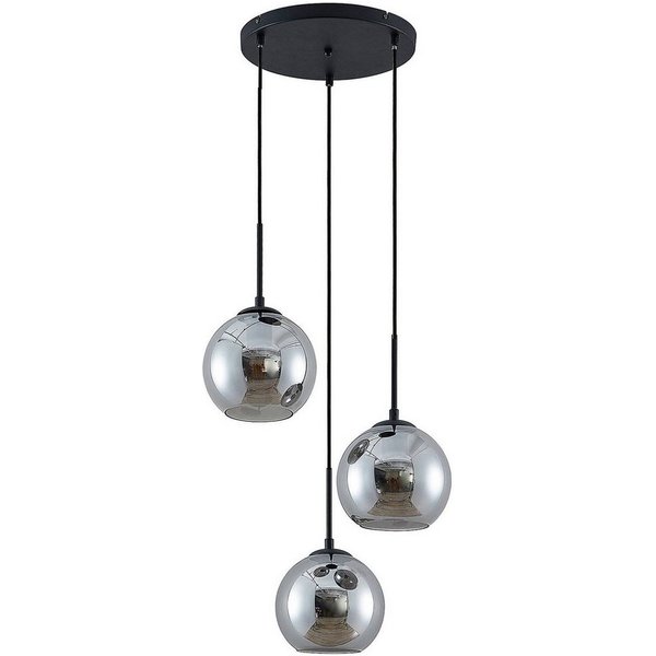 Lindby Hängeleuchte Jurian, Glas Alu IP20, 3 x 15 W LED