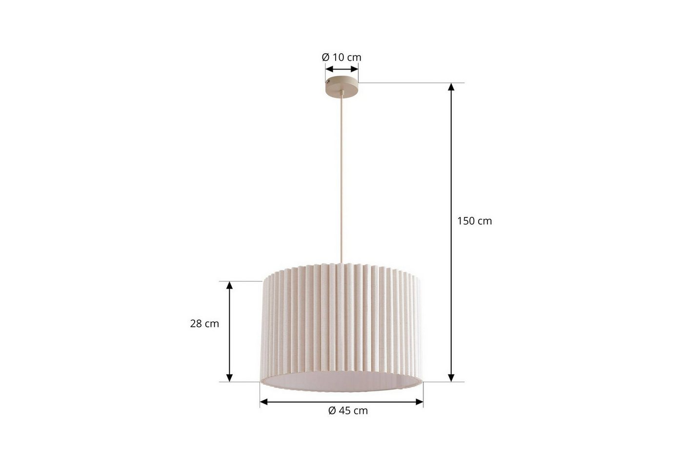 Lindby Hängeleuchte Libbie, Creme IP20, 1 x 15 W LED – Bild 5 von 5