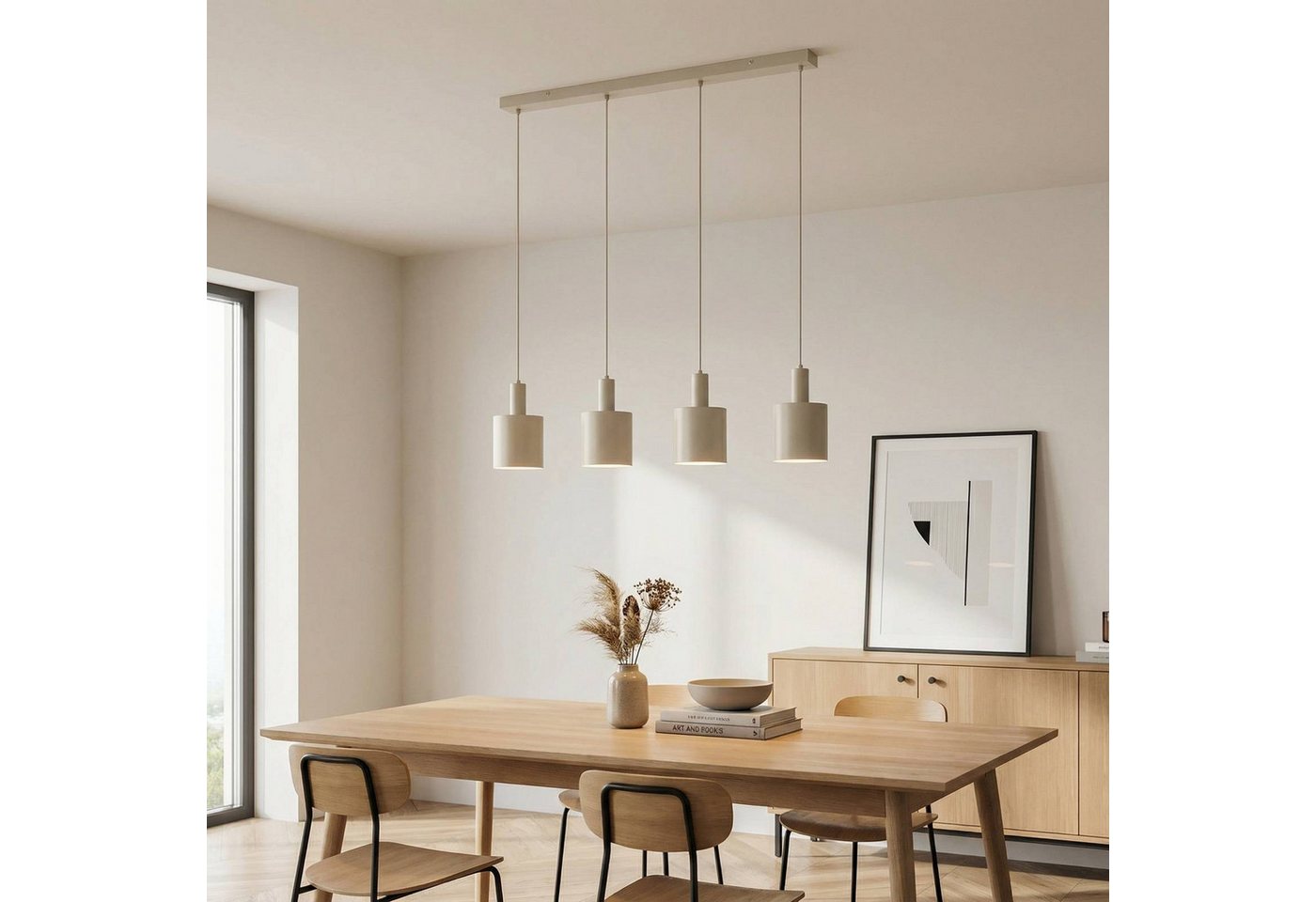 Lindby Hängeleuchte Ovelia, Metall, Creme IP20, 4 x 15 W LED – Bild 3 von 5