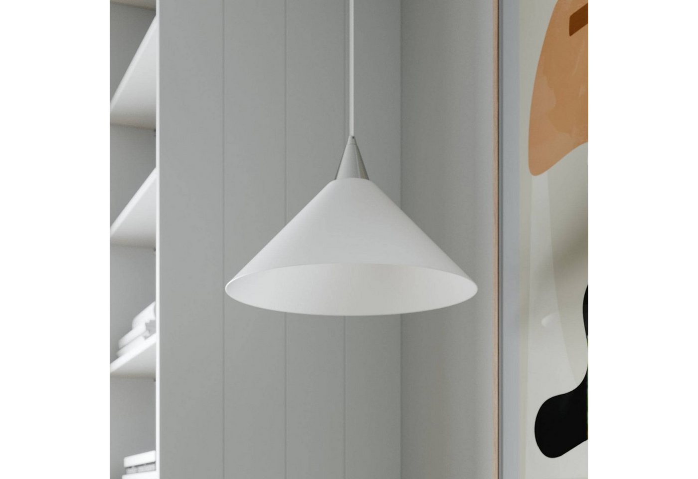 Lindby Hängeleuchte Petra, Glas Weiß IP20, 1 x 60 W – Bild 4 von 5