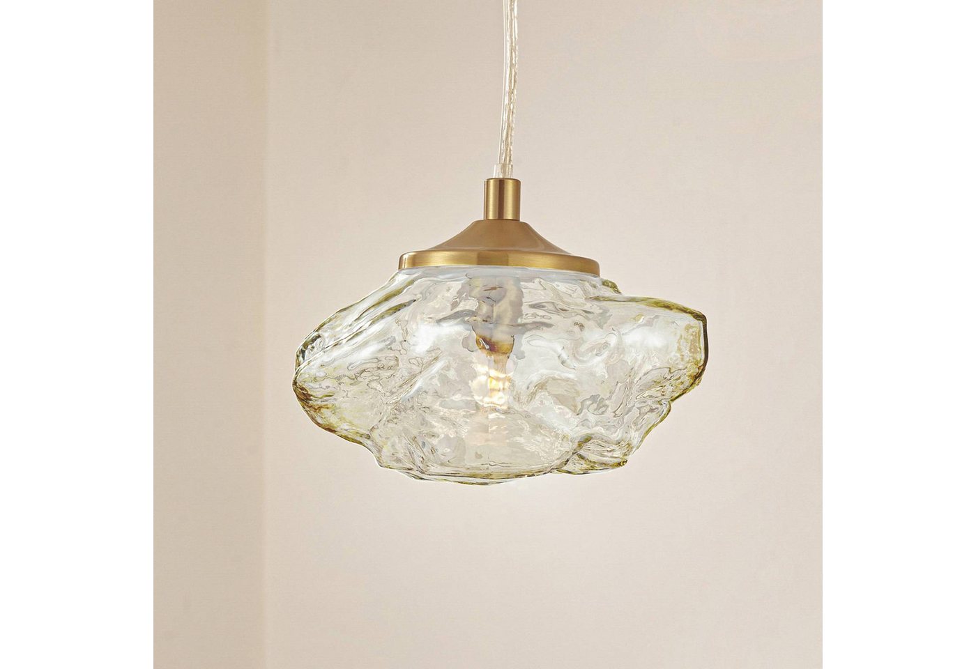 Lindby Hängeleuchte Piatra, Glas Creme IP20, 1 x 8 W LED – Bild 2 von 5