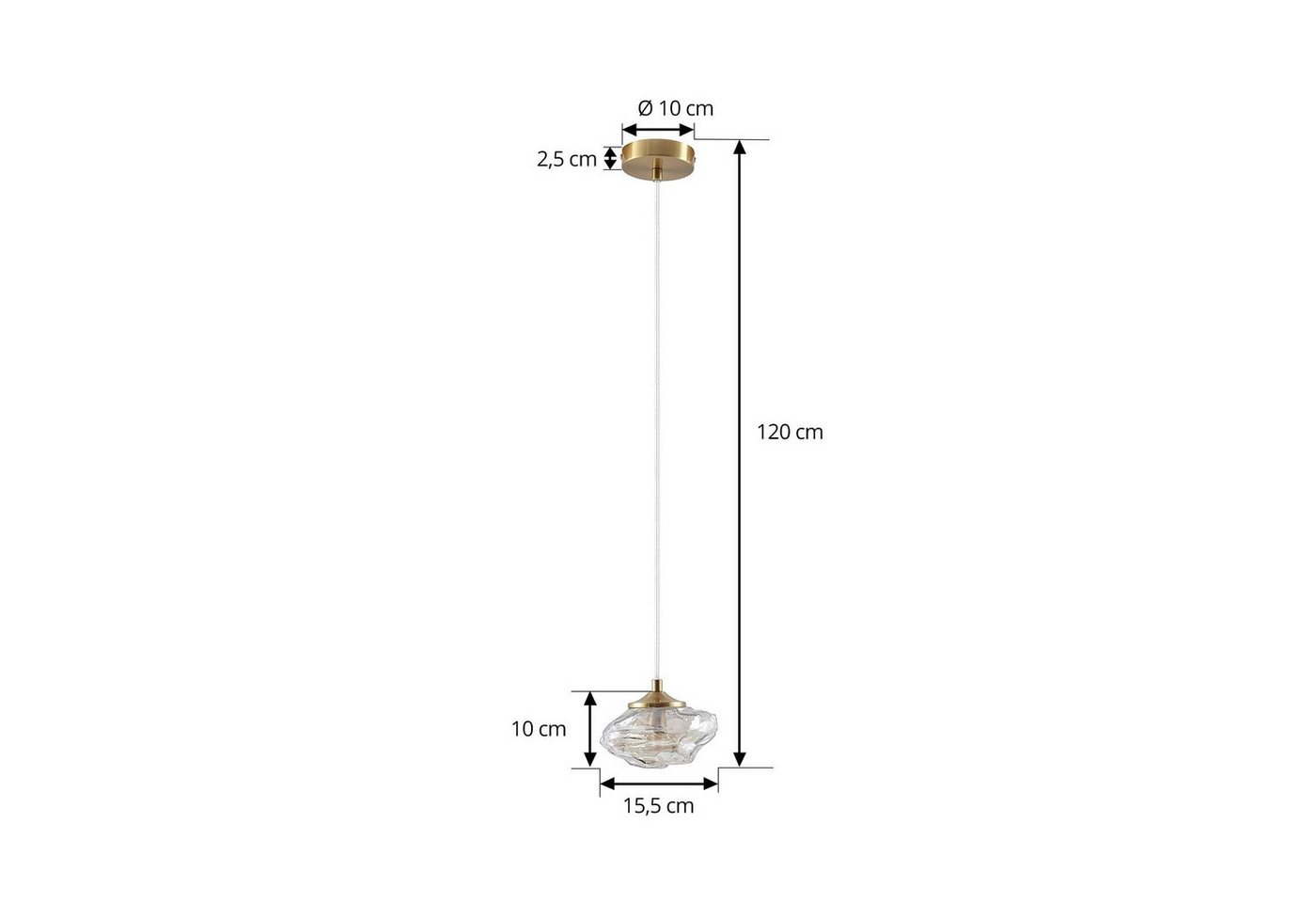 Lindby Hängeleuchte Piatra, Glas Creme IP20, 1 x 8 W LED – Bild 5 von 5