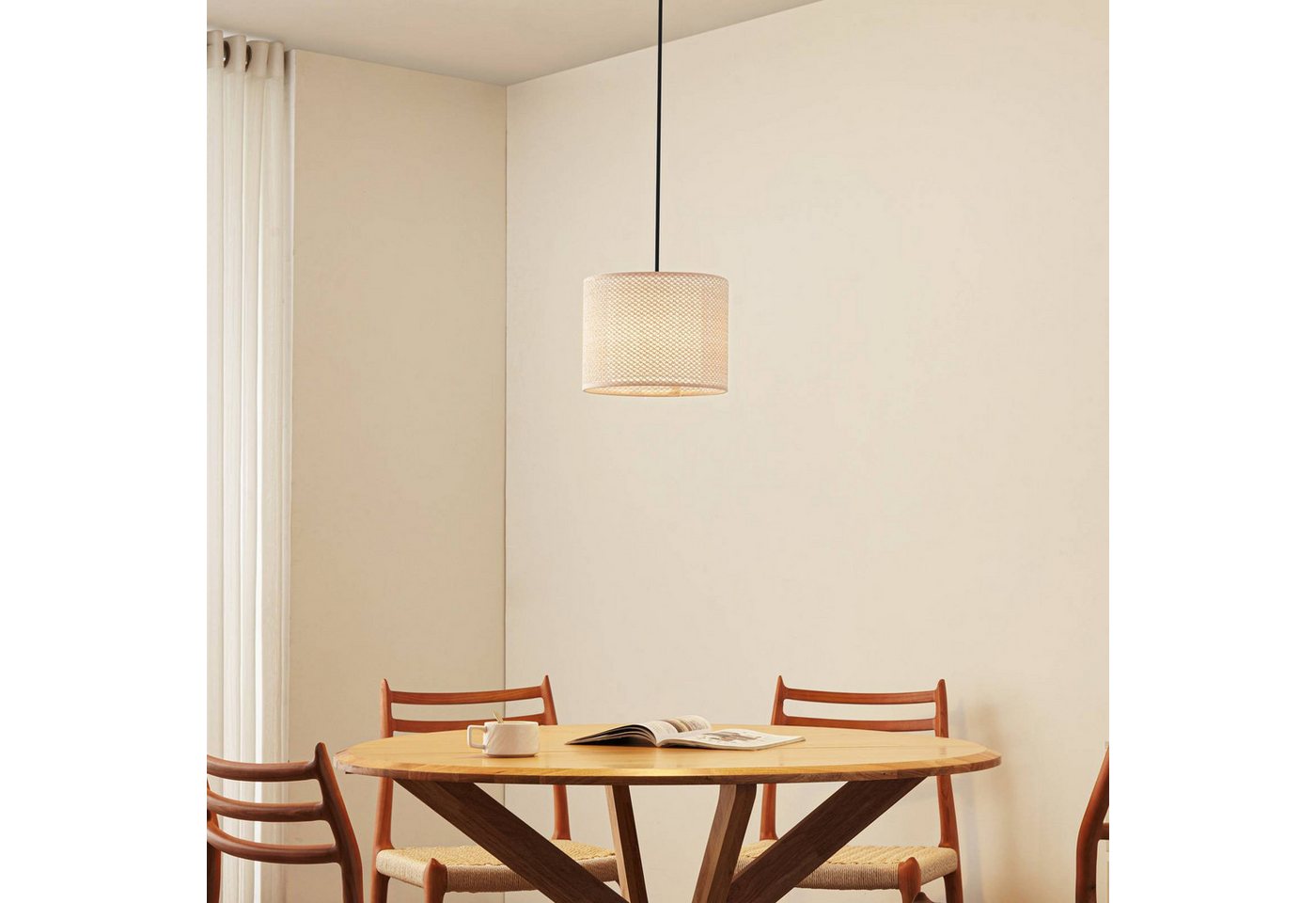 Lindby Hängeleuchte Soula, Kunststoff Creme IP20, 1 x 15 W LED – Bild 3 von 5