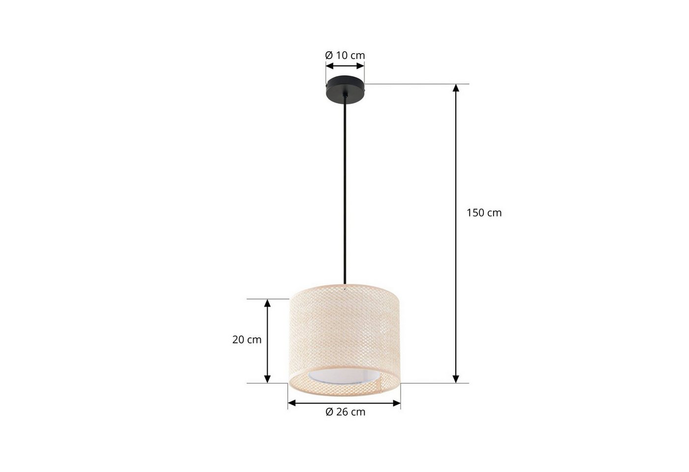 Lindby Hängeleuchte Soula, Kunststoff Creme IP20, 1 x 15 W LED – Bild 5 von 5