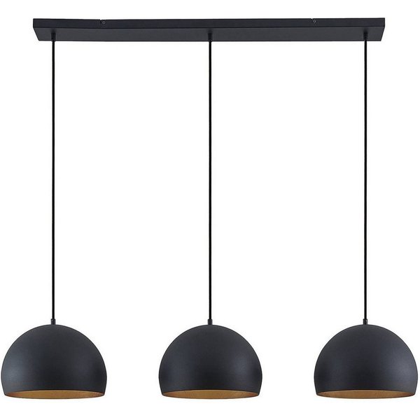 Lindby Hängeleuchte Tarjei, Metall, Schwarz IP20, 3 x 60 W