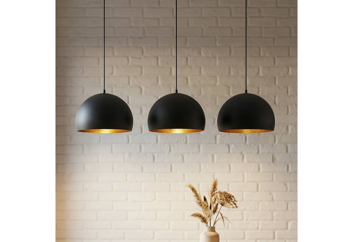 Lindby Hängeleuchte Tarjei, Metall, Schwarz IP20, 3 x 60 W – Bild 2 von 5