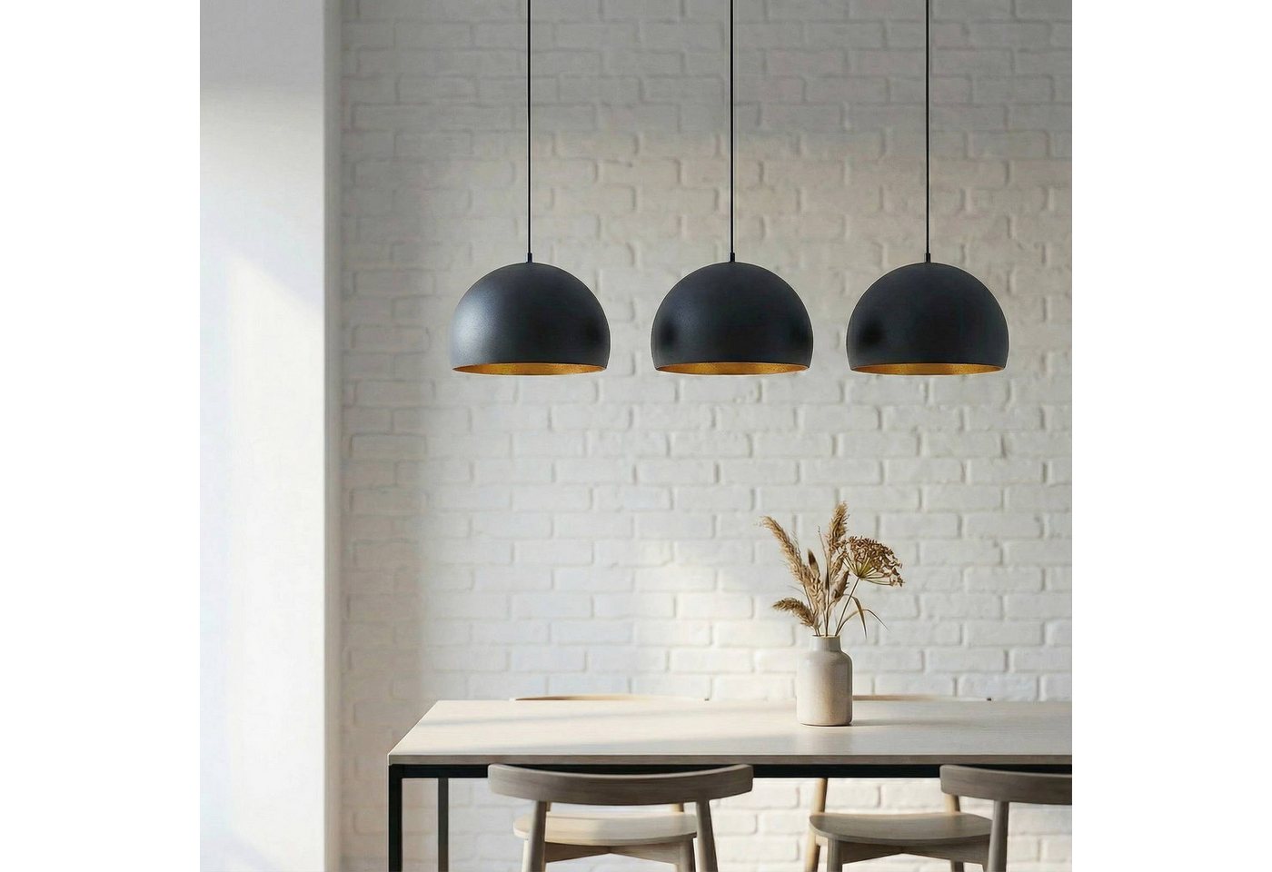 Lindby Hängeleuchte Tarjei, Metall, Schwarz IP20, 3 x 60 W – Bild 4 von 5