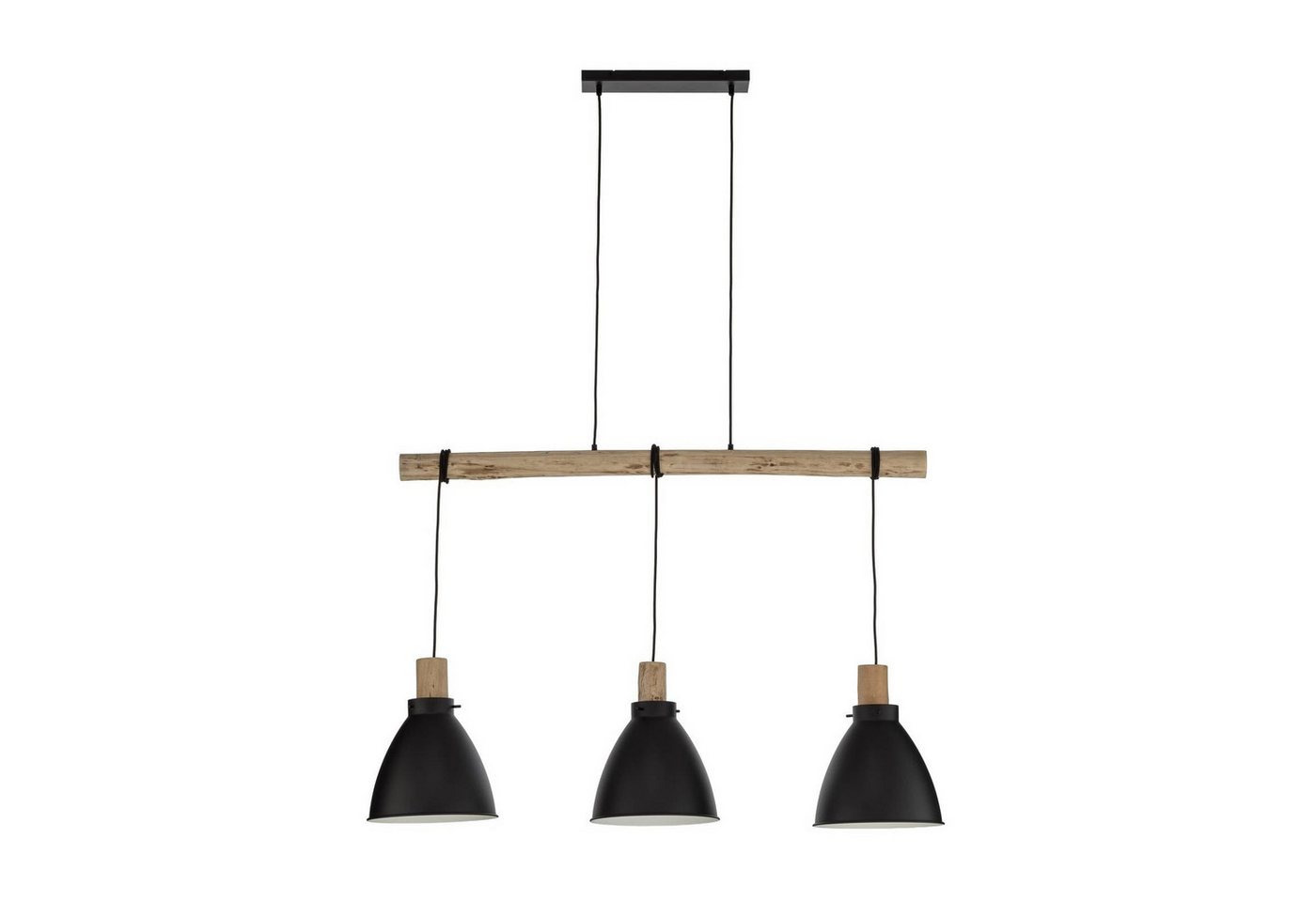Lindby Hängeleuchte Trebale, Metall, Schwarz IP20, 3 x 60 W – Bild 4 von 5