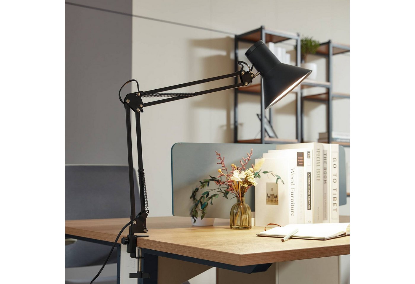 Lindby Klemmleuchte Undra, LED, Metall, Schwarz warmweiß IP20, 1 x 9 W LED, warmweiß – Bild 2 von 5