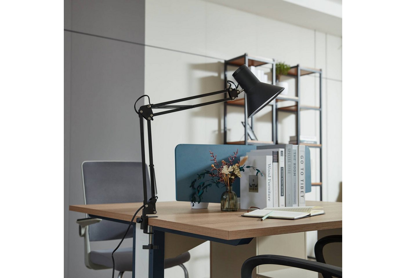 Lindby Klemmleuchte Undra, LED, Metall, Schwarz warmweiß IP20, 1 x 9 W LED, warmweiß – Bild 4 von 5
