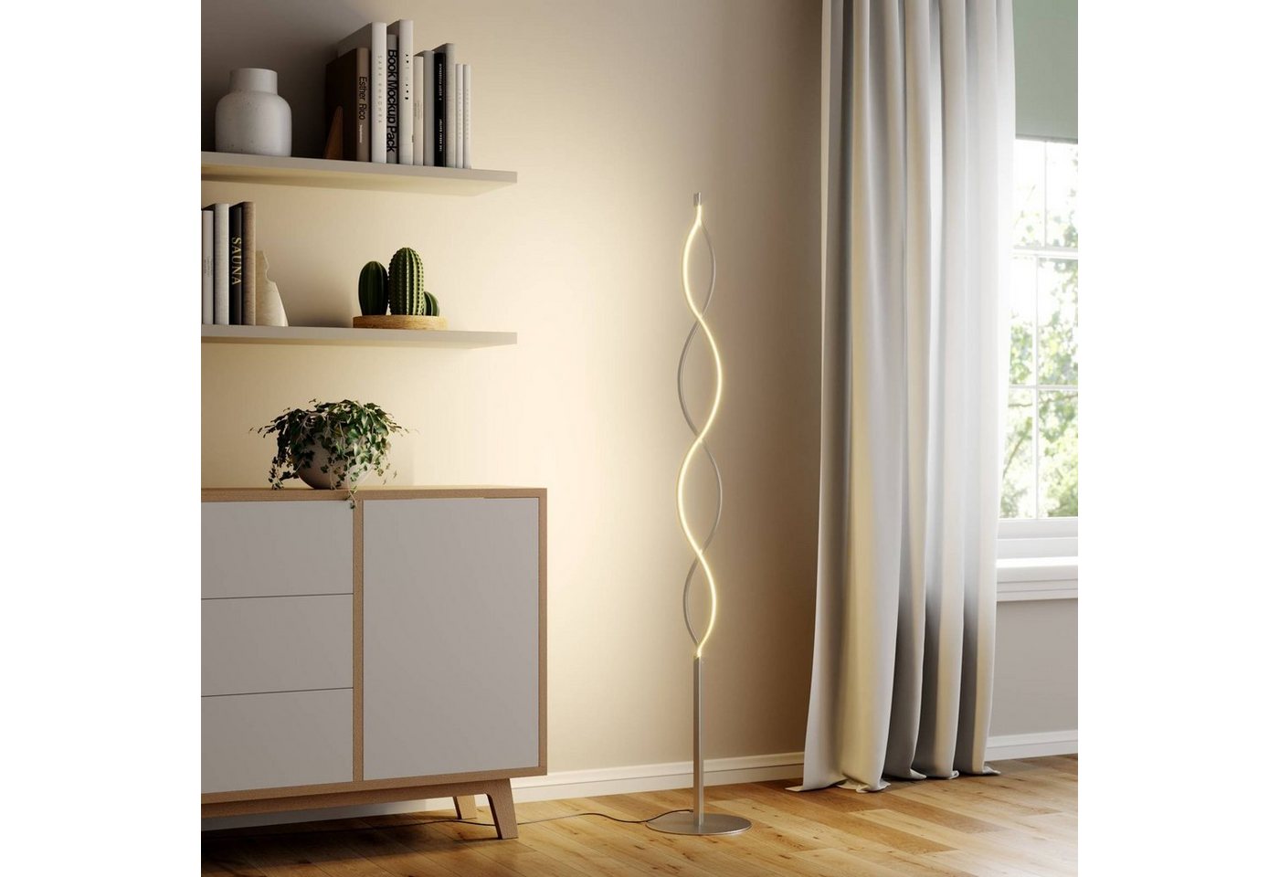 Lindby Stehlampe Auron, Enthalten, 2 x 10 W LED, warmweiß – Bild 3 von 5