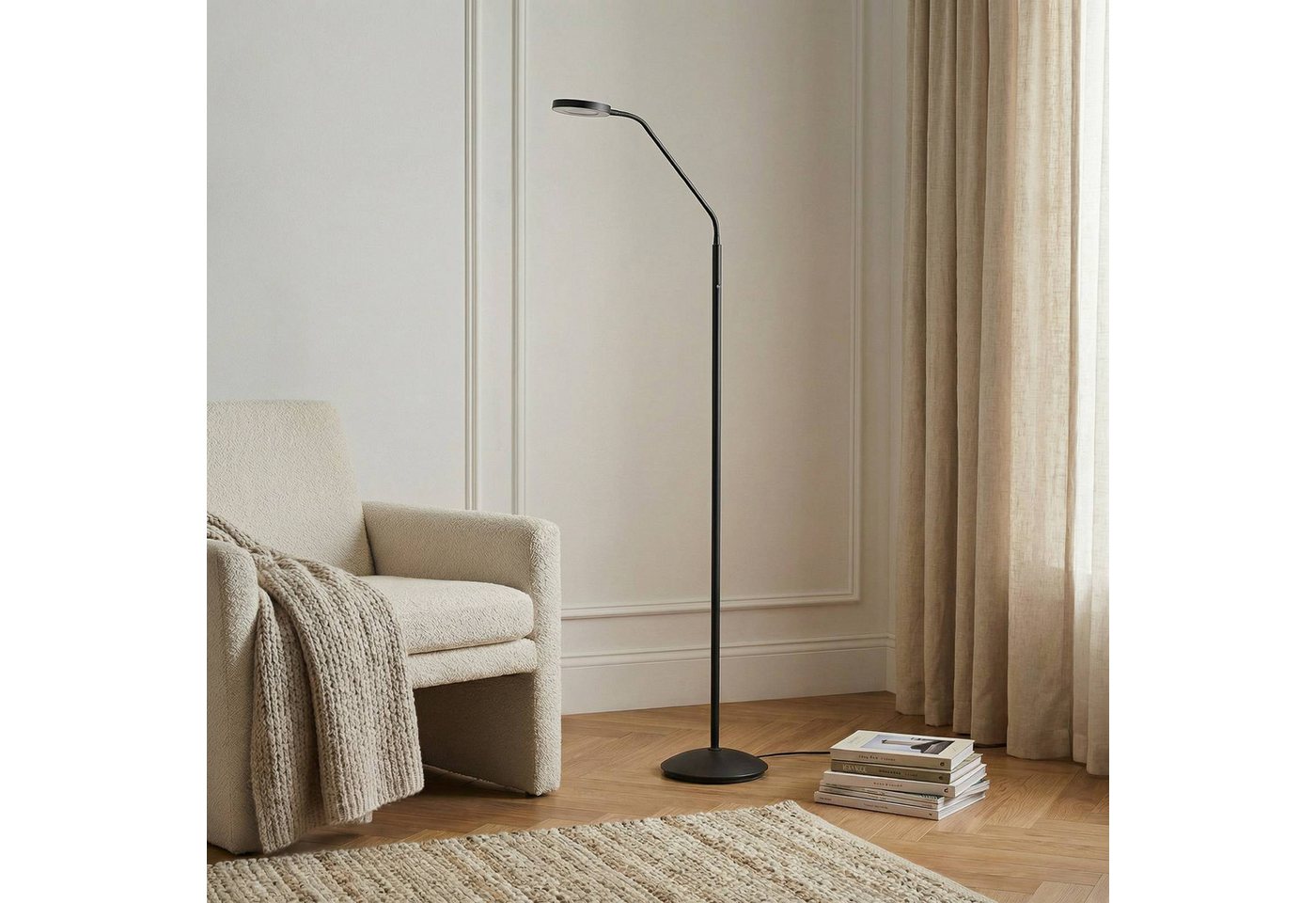 Lindby Stehlampe Elvyn, LED, Metall, Schwarz warmweiß IP20, LED 4 W gesamt, warmweiß – Bild 3 von 5