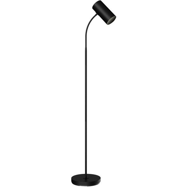Lindby Stehlampe Karoli, Metall, Schwarz IP20, 1 x 15 W LED