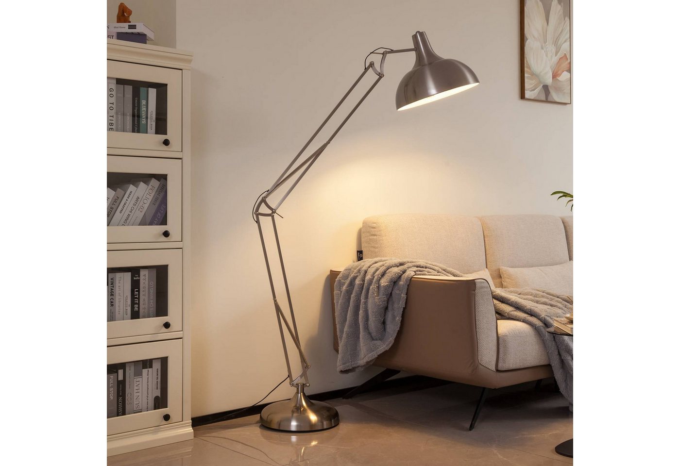 Lindby Stehlampe Leia, Metall, Chrom IP20, 1 x 15 W LED – Bild 2 von 5