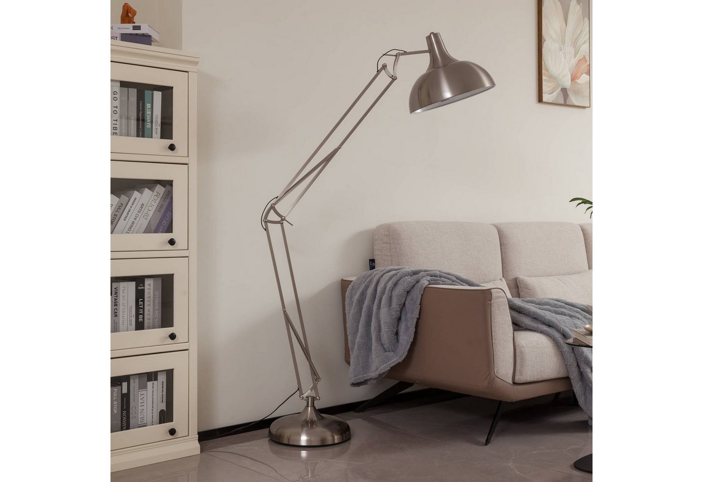 Lindby Stehlampe Leia, Metall, Chrom IP20, 1 x 15 W LED – Bild 3 von 5