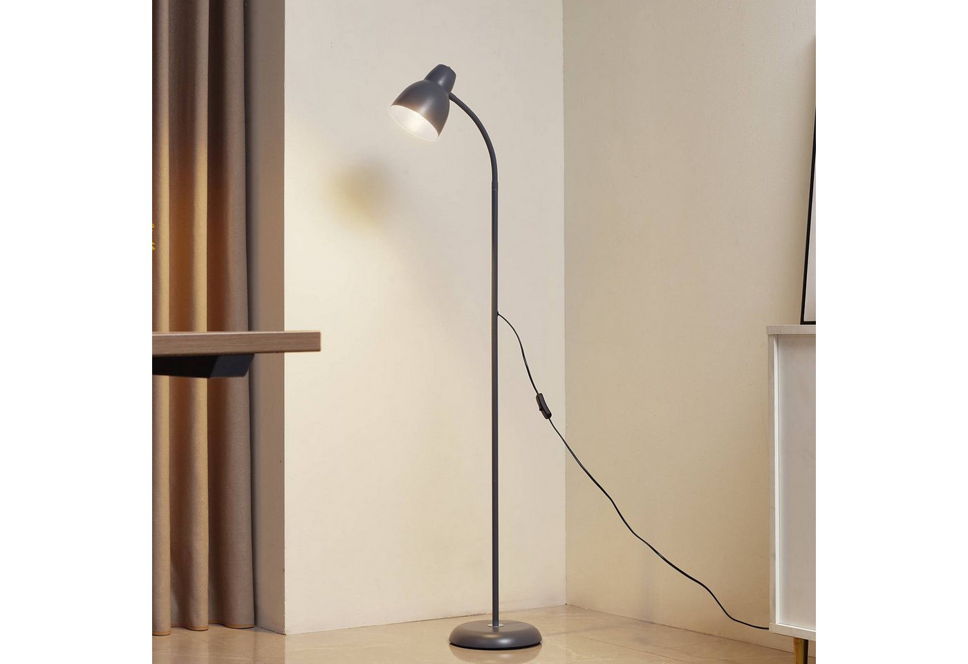 Lindby Stehlampe Tebbi, Metall, Alu IP20, 1 x 15 W LED – Bild 2 von 5