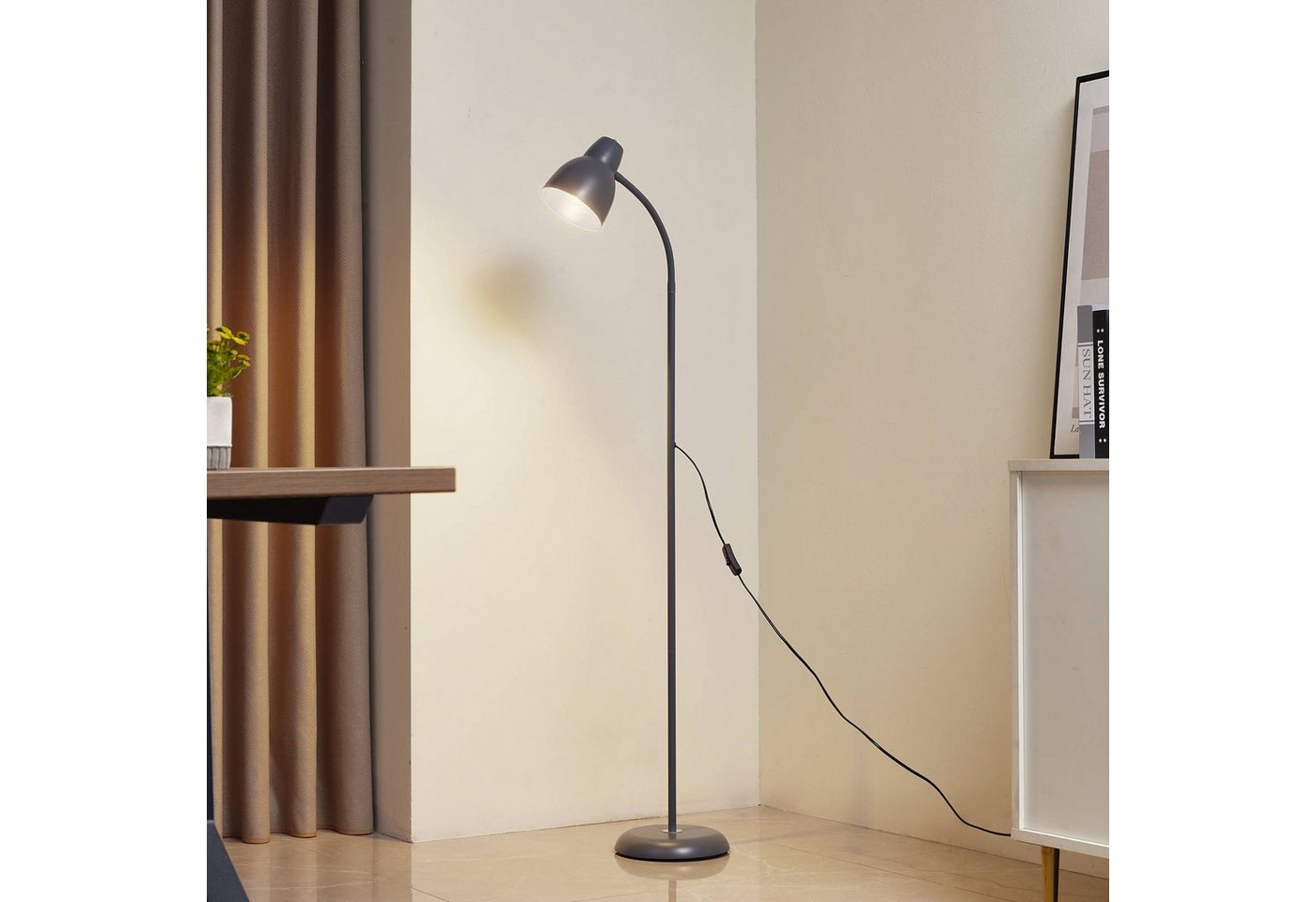 Lindby Stehlampe Tebbi, Metall, Alu IP20, 1 x 15 W LED – Bild 3 von 5