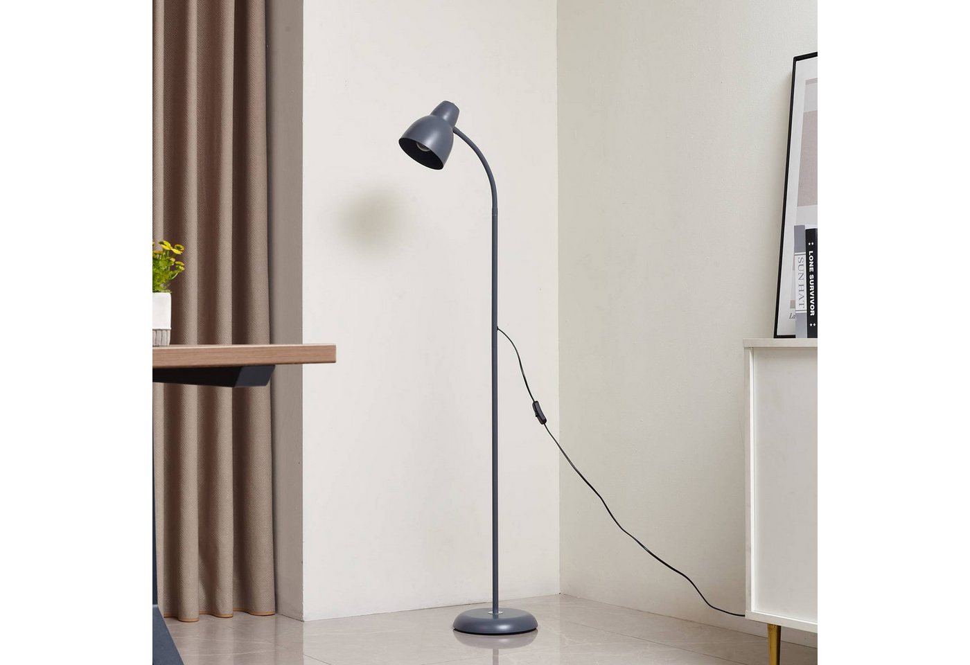Lindby Stehlampe Tebbi, Metall, Alu IP20, 1 x 15 W LED – Bild 4 von 5