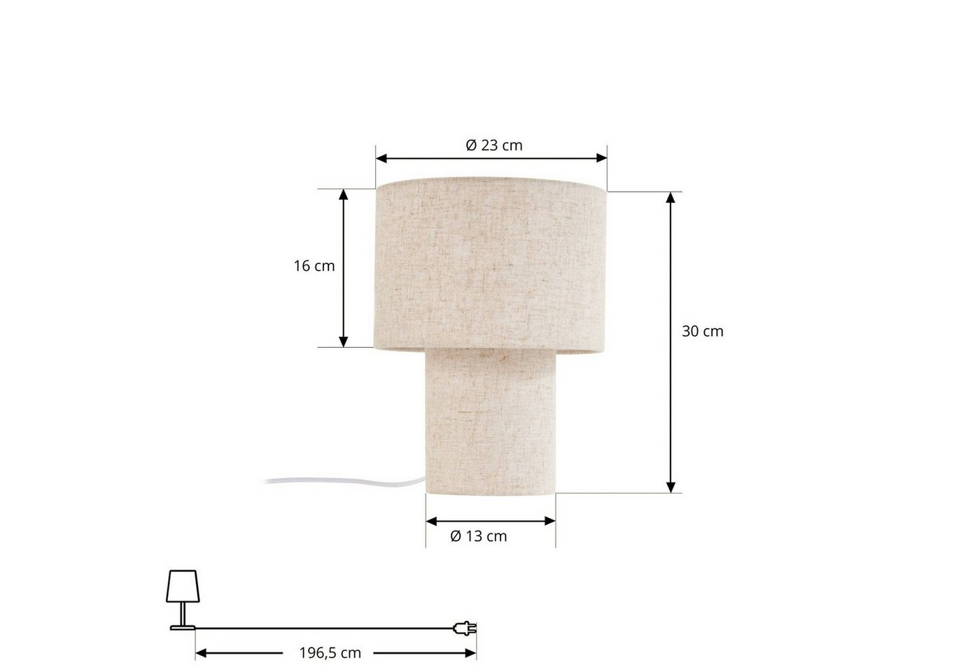 Lindby Tischleuchte Elfie, Creme IP20, 1 x 15 W LED – Bild 5 von 5