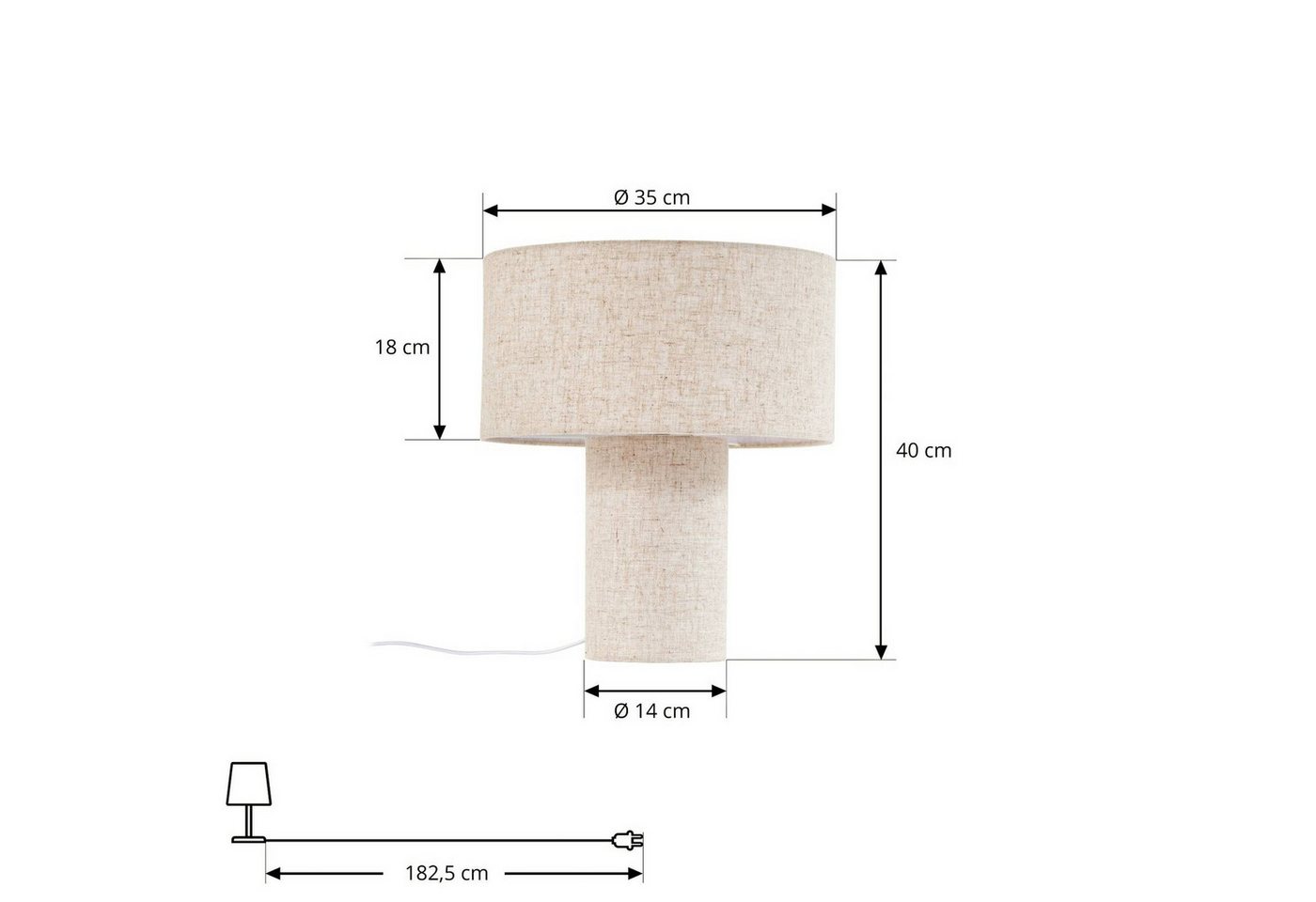 Lindby Tischleuchte Elfie, Creme IP20, 1 x 15 W LED – Bild 5 von 5