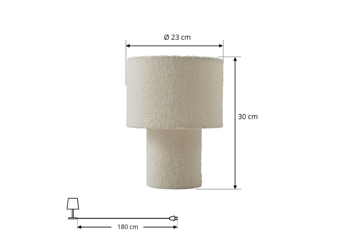 Lindby Tischleuchte Jone, Weiß IP20, 1 x 15 W LED – Bild 5 von 5
