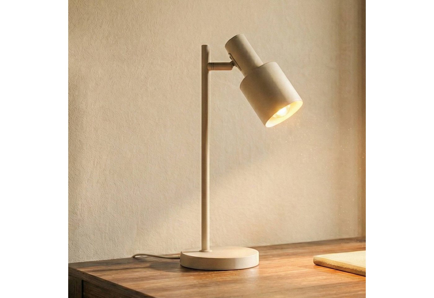 Lindby Tischleuchte Ovelia, Metall, Creme IP20, 1 x 15 W LED – Bild 2 von 5
