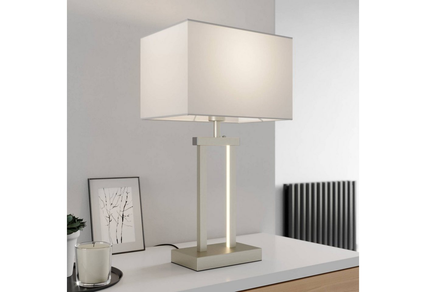 Lindby Tischleuchte Sigurd, Enthalten, 1 x 60 W E27 (exkl) + 1 x 5,5 W LED (inkl) – Bild 2 von 5