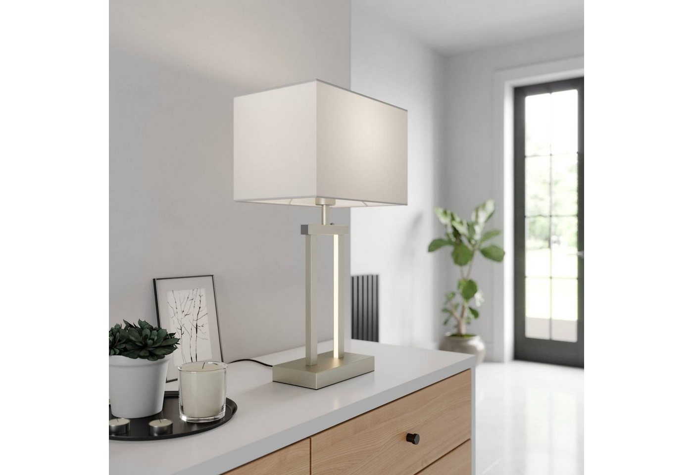Lindby Tischleuchte Sigurd, Enthalten, 1 x 60 W E27 (exkl) + 1 x 5,5 W LED (inkl) – Bild 3 von 5
